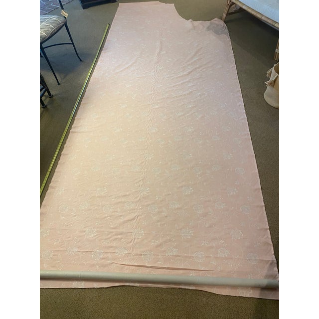 Traditional Colefax & Fowler's Pink Embroidered Floral Vine Fabric - 3+ Yard Piece For Sale - Image 3 of 6