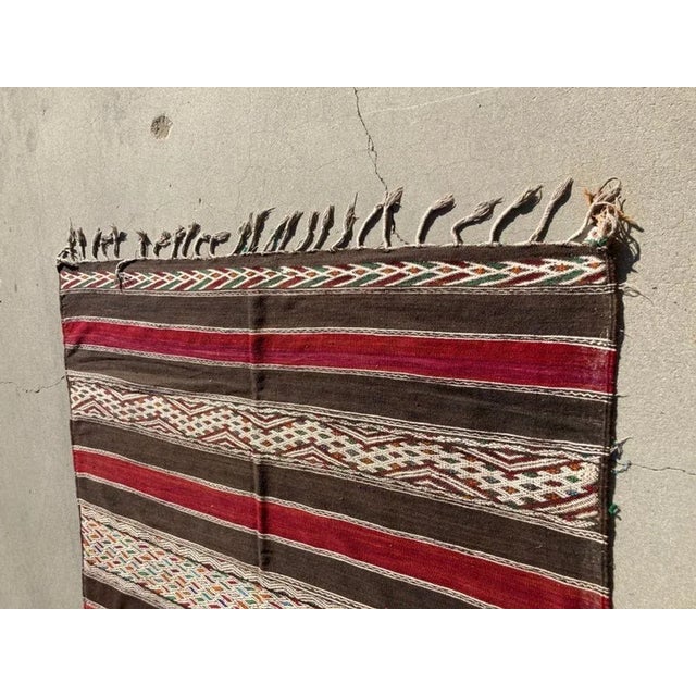 Mid 20th Century Vintage Moroccan Tribal Kilim Rug For Sale - Image 10 of 13