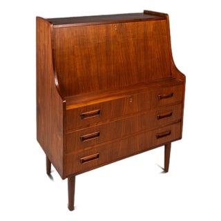 Rare Danish Mid-Century Modern Drop Down Secretary Desk in Walnut by Maurice Villency, Denmark, C. 1960s For Sale
