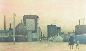 Folmer Bendtsen, Working-Class District, 1966, Color Lithograph