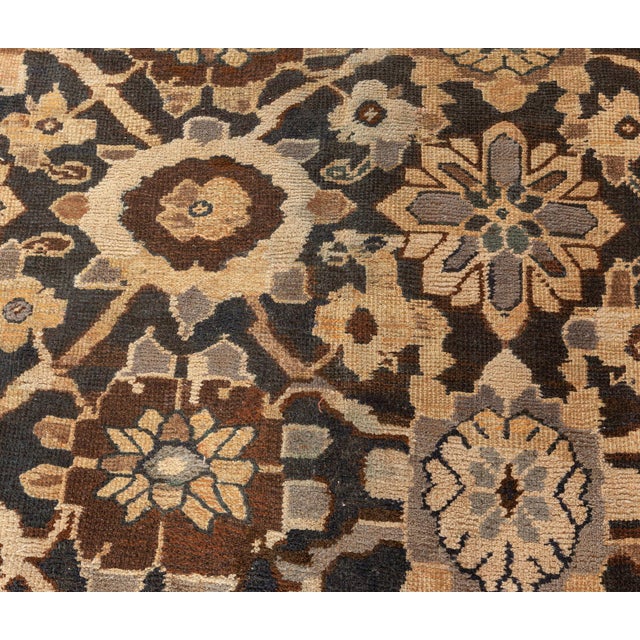 Textile Antique Persian Sultanabad Botanic Hand Knotted Wool Rug For Sale - Image 7 of 9