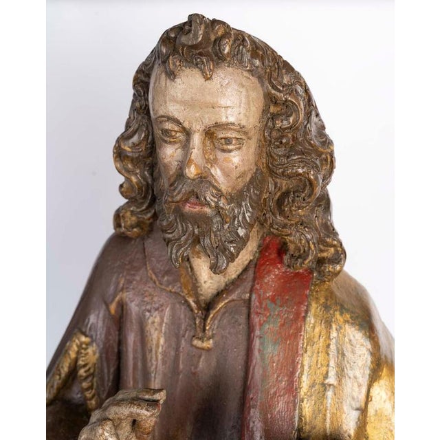 Wood Late 16th Century Polychrome Carved Wooden Sculpture, Germany For Sale - Image 7 of 12