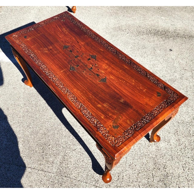 Mid Century Anglo Indian Walnut Coffee Table For Sale - Image 14 of 18