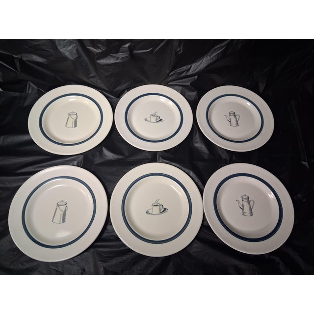 Late 20th Century Vintage Coffee / Tea Themed Plates- Set of 6 For Sale - Image 5 of 7
