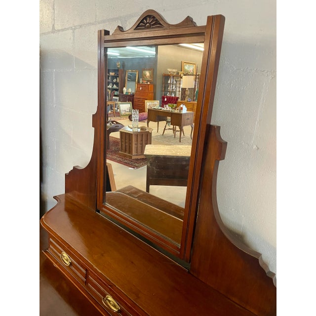Wood Early 20th Century Mahogany Dressing Chest With Mirror For Sale - Image 7 of 11