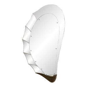 Extra Large Lightning Mirror Amber Glass by Cristal Art, Italy, 1960s