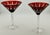 Mid 20th Century Stunning Set of 5 Large Vintage Mid Century 2 Color Overlay Deep Hand Cut to Clear Martini & Wine Glasses For Sale - Image 16 of 18