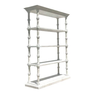 Vintage Contemporary Cerused Wood Etagere For Sale