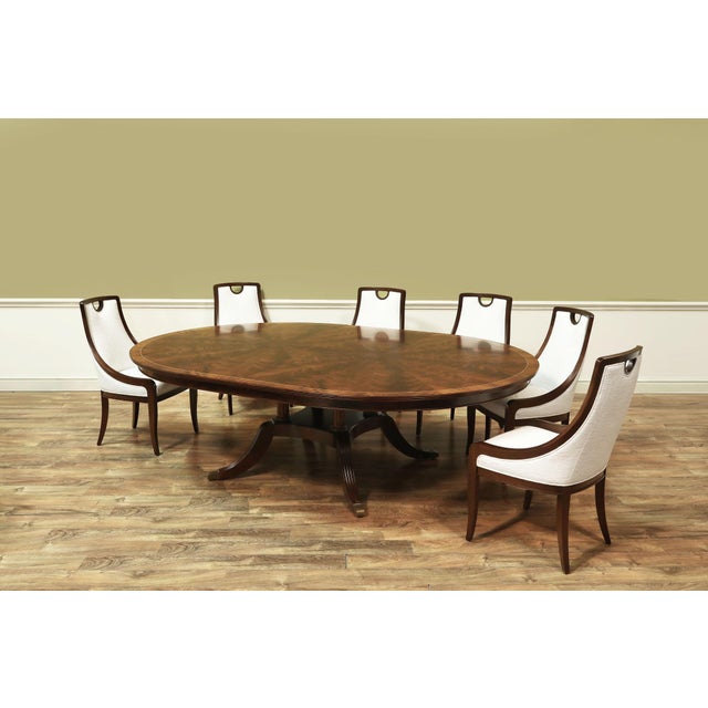72-Inch Mahogany Pedestal Table With Self-Storing Leaf Opens to a 72 X 100 Inch Oval, an Ap Exclusive by AntiquePurveyor. For Sale - Image 12 of 18
