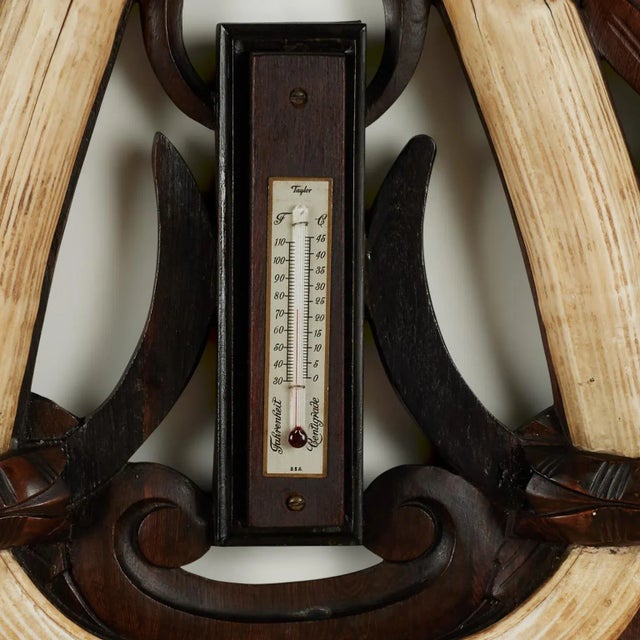 Late 18th Century Antique English Carved Wood and Tusk Wall Barometer For Sale - Image 5 of 10