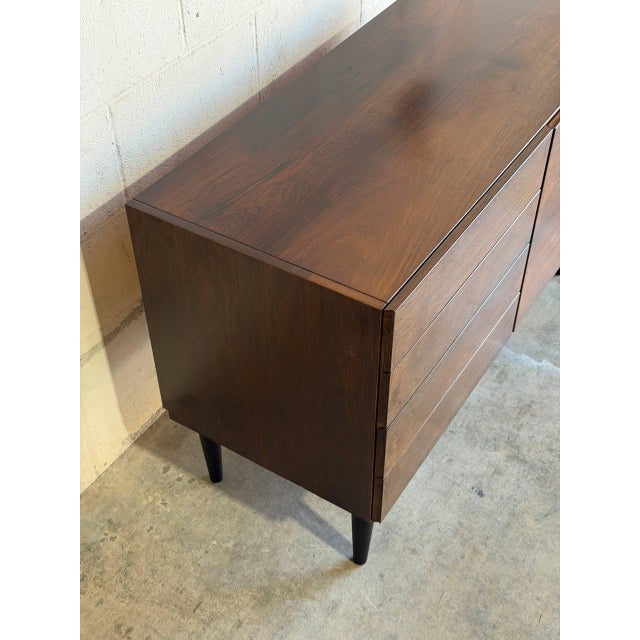 Wood Rosewood Sideboard With 4 Drawers and Cabinet Door Denmark Mid-Century Modern 1960s For Sale - Image 7 of 13