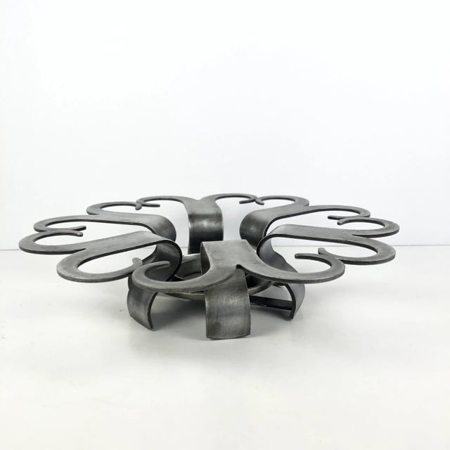 Mid-Century Vintage Eskilstuna Sweden Swedish Brushed Metal Candle Holder 9” Mid-Century Modern. Hard to find Scandinavian...