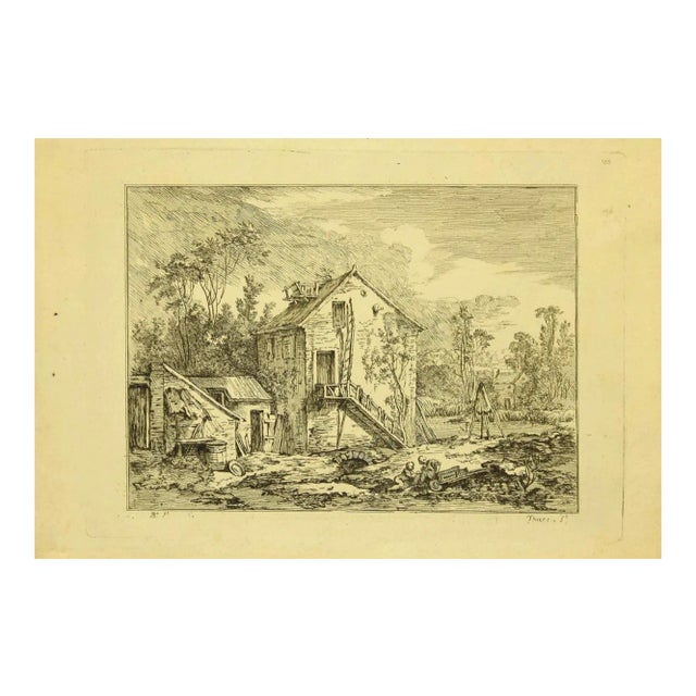 Baron De Thiers, Country Houses, Etching, 1760s For Sale