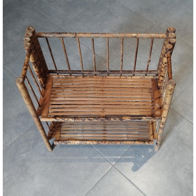 Folding Shelf in Bamboo and Wicker, 1800s For Sale - Image 5 of 18