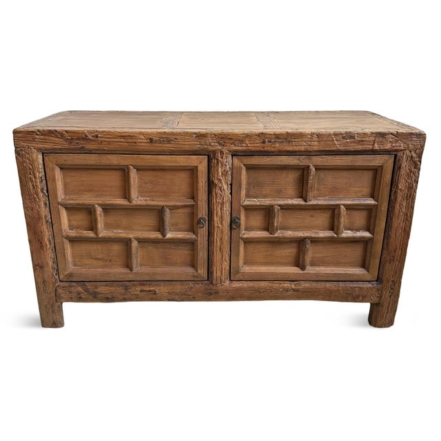 Wood Antique Brick Elm Sideboard For Sale - Image 7 of 10