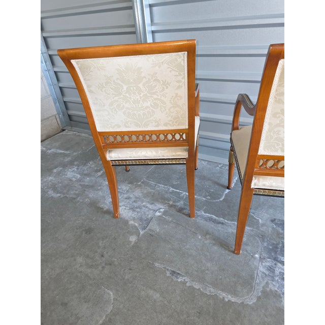Neoclassical Late 20th Century Neo Classical Hand Carved Gilded David Michael Armchairs For Sale - Image 3 of 11