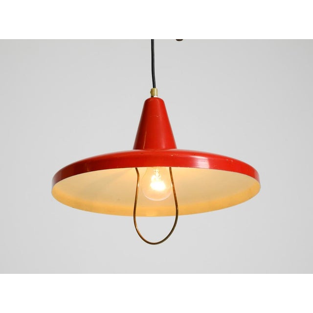 Mid-Century Modern Italian Red Aluminum Pendant Lamp, 1950 For Sale - Image 10 of 18