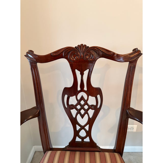 Late 20th Century English Traditional Chippendale Mahogany Armchairs - A Pair For Sale - Image 10 of 18