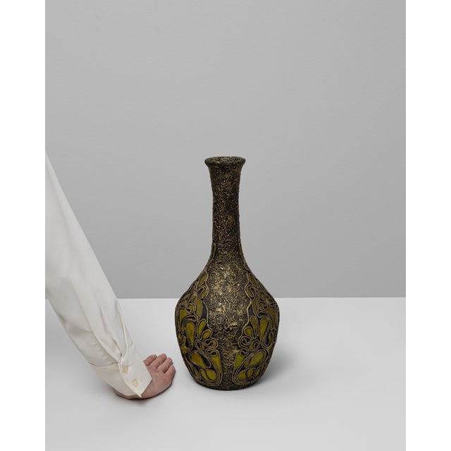 20th Century Belgian Ceramic Vase With Ornate Details For Sale - Image 17 of 18