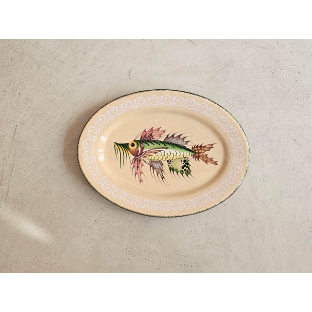 Vintage Italian Hand-Painted Fish Plates by Map Pesaro, 1950s Set of 6 For Sale - Image 6 of 11
