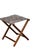 A Danish folding stool with a teak frame. The seat has zebra-patterned upholstery that can give your interior a lovely...