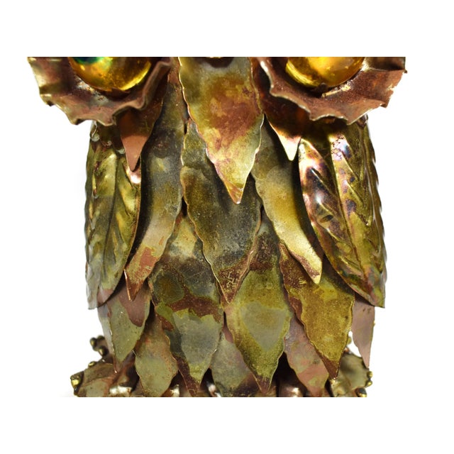 1960s Vintage Sankyo Brutalist Art Owl Musical Box Figurine For Sale - Image 5 of 10