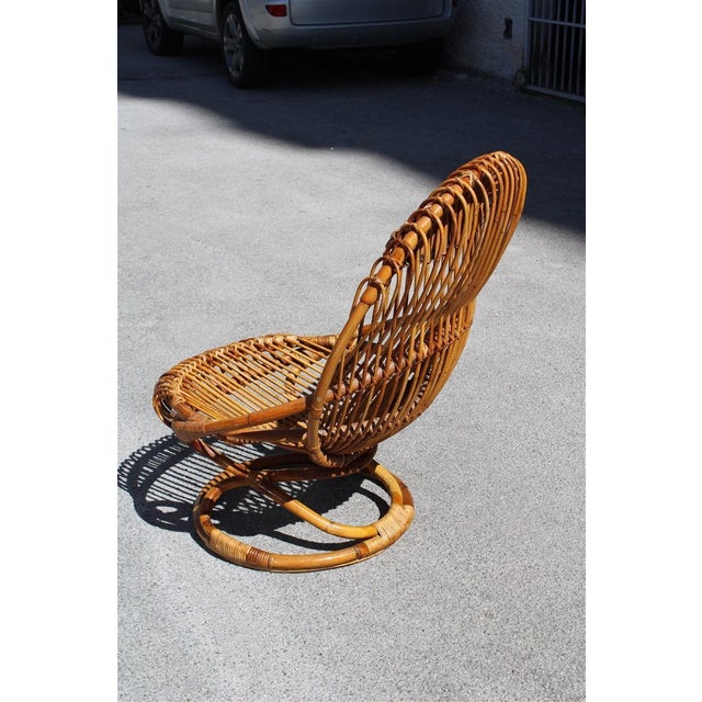 1950s Italian Bamboo Armchair by Tito Agnoli, 1950s For Sale - Image 5 of 11