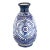 Mid Century 1960s Morocco Moroccan Blue and & White Vase Ceramic Indigo Cobalt Vintage For Sale