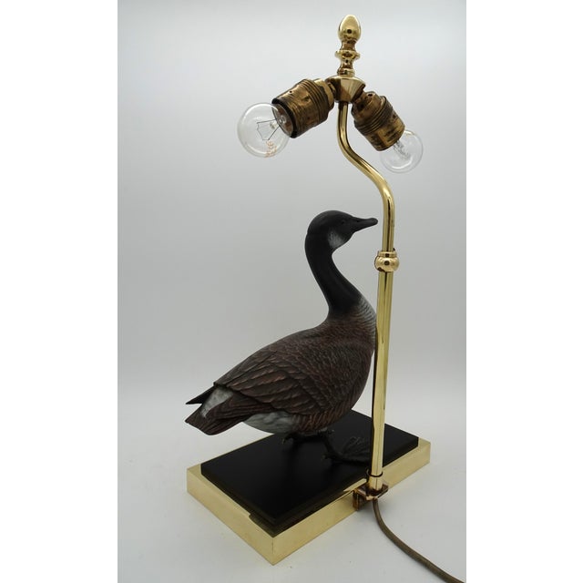 Black Duck Table Lamp in Polished Brass, 1970s For Sale - Image 8 of 18