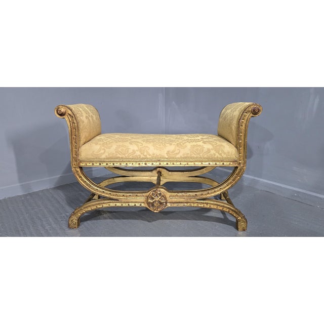 French Gilt Window Seat, 1920s For Sale - Image 6 of 8