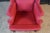 Vintage Queen Anne Style Mahogany Wingback Club Library Accent Arm Chair Red For Sale - Image 11 of 18