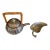 Vintage Art Deco Pewter Set, Teapot & Lotus Leaf Dish - Set of 2 For Sale