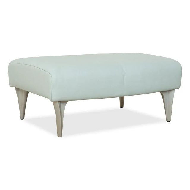 Model 1600 Ottoman in Light Blue Leather from Rolf Benz For Sale - Image 10 of 10
