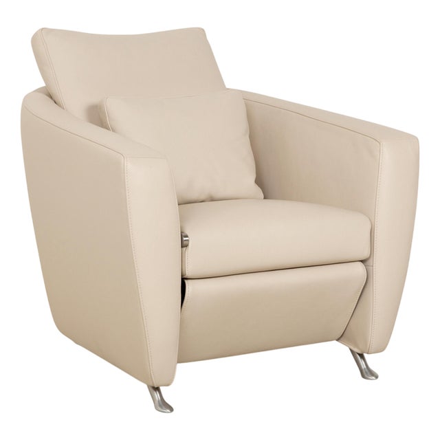 FSM Sesame Leather Armchair For Sale