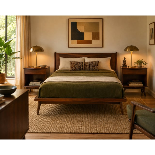 Beautiful pair of nightstands featuring warm toned. Each nightstand offers a spacious upper drawer and open lower shelf,...