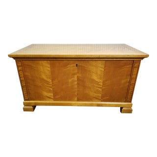 Antique Swedish Biedermeier Style Inlay Blanket Chest For Sale