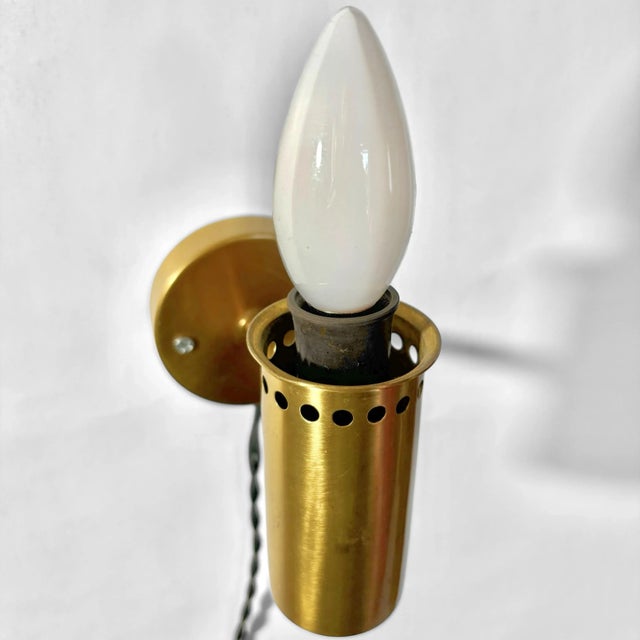 Gold Wall Lamp in Brass and Opal Glass by Hans-Agne Jakobsson, 1960s For Sale - Image 8 of 11