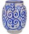 Moroccan Mid 20th Century Blue Andalusian-Patterned Ceramic Vase W/ Handles For Sale - Image 3 of 9