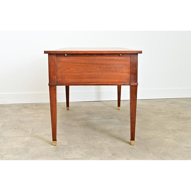 Mid 20th Century French 20th Century Mahogany and Leather-top Desk For Sale - Image 5 of 14