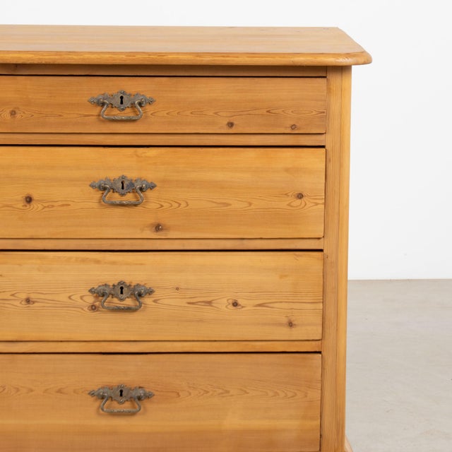 Early 20th Century Danish Waxed Pine Chest of Four Drawers For Sale - Image 9 of 16