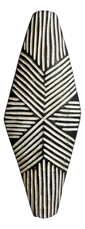 Vintage Elongated Zulu Tribal Shield