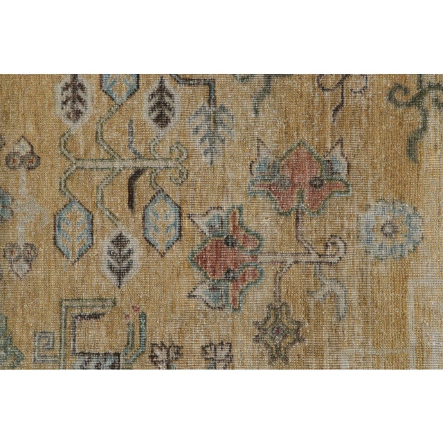 Rug & Kilim’s Khotan Rug in Gold and Red With Geometric Patterns For Sale In New York - Image 6 of 7
