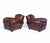 Art Deco French Moustache Back Leather Club Chairs, 1930, Set of 2 For Sale - Image 3 of 18