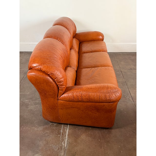 Vintage 1970's Italian Leather Sofa For Sale - Image 12 of 13