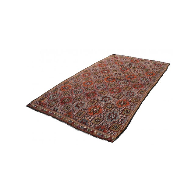Vintage handwoven wool kilim rug from Denizli region of Turkey. Approximatelly 50-60 years old. In very good condition....