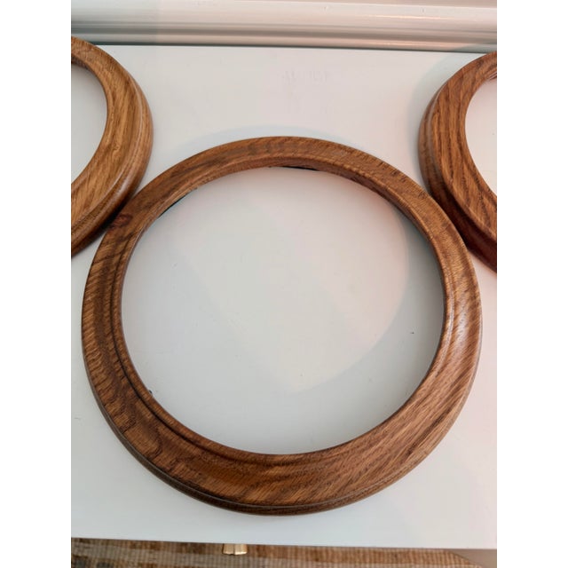 Wood Set of 5 Van Hygan & Smythe Oak 10” Wall Plate Frames / Holders For Sale - Image 7 of 9