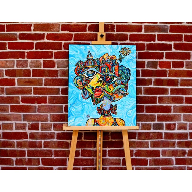 Cubism Alexander Arshansky Cubist Painting "Justice" For Sale - Image 3 of 3