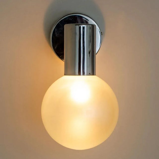 Opal Glass and Chrome Wall Light from Glashütte Limburg, 1970s For Sale - Image 11 of 15
