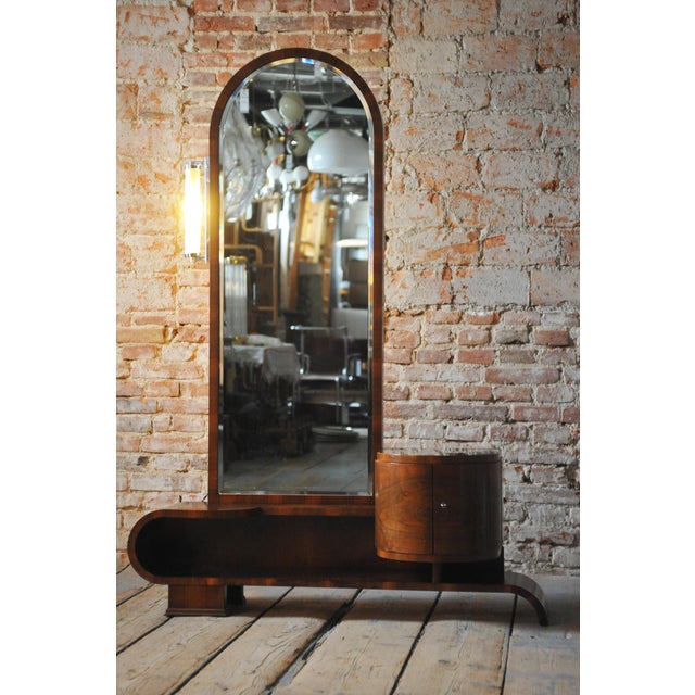 Czech Art Deco Dressing Mirror in Walnut, 1930s For Sale - Image 6 of 15