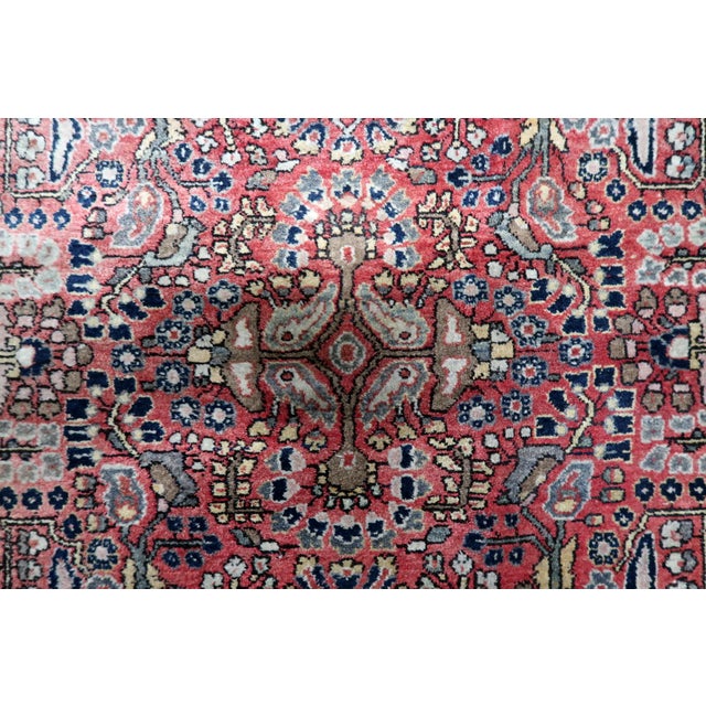 Textile Vintage Persian Hamadan Handmade Rug 3.3' X 4.11' 1950s For Sale - Image 7 of 12